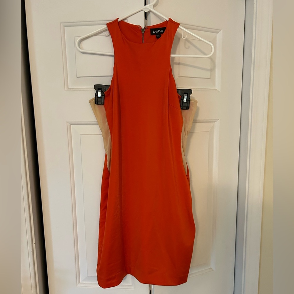 Elegant Orange Sleeveless Dress